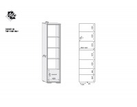 Regál Bonti 5 - jaseň eko / ružová