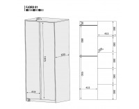 Šatníková skriňa Fjord F 1 2D - dub San Remo / biela linea
