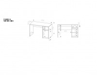 PC stolík Fjord F 14 - dub San Remo / biela linea