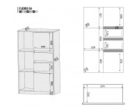 Regál Fjord F 4 - dub San Remo / biela linea