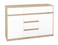 Komoda Fjord F 5 - dub San Remo / biela linea