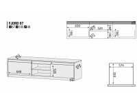 TV stolík Fjord F 7 - dub San Remo / biela linea
