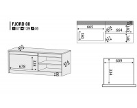 TV stolík Fjord F 8 - dub San Remo / biela linea