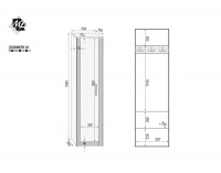 Šatníková skriňa Ksawery 1 P - sonoma svetlá / sonoma tmavá