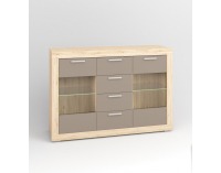 Vitrína Modern 10 - dub San Remo / grafit