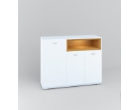 Skrinka Nati 5 - biely lesk / dub svetlý / biela