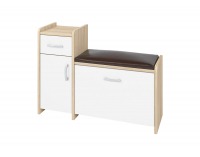 Botník (skrinka na topánky) so sedadlom Pik 2 L N - sonoma svetlá / biela