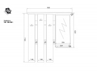 Vešiaková stena so zrkadlom W 90-01 P - wenge