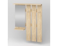 Vešiaková stena so zrkadlom W 90-01 P - sonoma svetlá