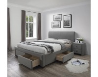 Čalúnená manželská posteľ s úložným priestorom Modena 180 - sivá