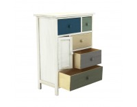 Jednodverová komoda so zásuvkami Monet 1 New - biela / kombinácia farieb