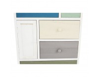 Jednodverová komoda so zásuvkami Monet 1 New - biela / kombinácia farieb