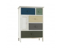 Jednodverová komoda so zásuvkami Monet 1 New - biela / kombinácia farieb