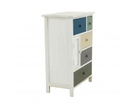 Jednodverová komoda so zásuvkami Monet 1 New - biela / kombinácia farieb