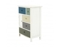 Jednodverová komoda so zásuvkami Monet 1 New - biela / kombinácia farieb