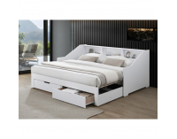 Rozkladacia posteľ s úložným priestorom Moneta - biela