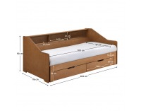 Rozkladacia posteľ s úložným priestorom Moneta - dub