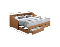 Rozkladacia posteľ s úložným priestorom Moneta - dub
