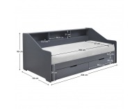 Rozkladacia posteľ s úložným priestorom Moneta - sivá