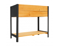 Vyvýšený záhon s policou Monto Typ 1 - prírodná / čierna