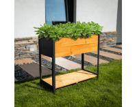 Vyvýšený záhon s policou Monto Typ 1 - prírodná / čierna