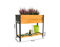 Vyvýšený záhon s policou Monto Typ 1 - prírodná / čierna