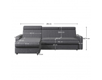 Rohová sedačka s rozkladom a úložným priestorom Mora Roh L - sivá