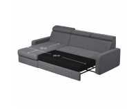 Rohová sedačka s rozkladom a úložným priestorom Mora Roh L - sivá