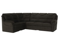 Rohová sedačka s rozkladom a úložným priestorom Morag L - hnedá