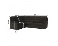 Rohová sedačka s rozkladom a úložným priestorom Morag L - hnedá