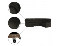 Rohová sedačka s rozkladom a úložným priestorom Morag P - hnedá