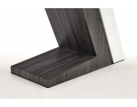 Rozkladací jedálenský stôl Mortis - biely lesk / tmavosivá