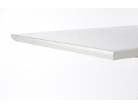 Rozkladací jedálenský stôl Mortis - biely lesk / tmavosivá