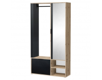 Predsieň so zrkadlom Muna - dub artisan / čierna