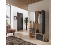 Predsieň so zrkadlom Muna - dub artisan / čierna