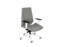 Kancelárska stolička s podrúčkami Munos W - sivá / biela
