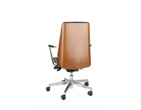 Kancelárska stolička s podrúčkami Munos Wood AL1 - čierna / svetlý orech / chróm