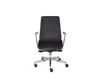 Kancelárska stolička s podrúčkami Munos Wood AL1 - čierna / svetlý orech / chróm