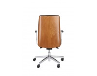 Kancelárska stolička s podrúčkami Munos Wood AL1 - čierna / svetlý orech / chróm