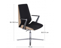 Kancelárska stolička s podrúčkami Munos Wood CF AL1 - čierna / buk prírodný / chróm