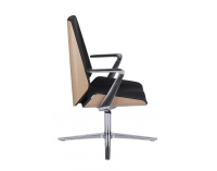 Kancelárska stolička s podrúčkami Munos Wood CF AL1 - čierna / buk prírodný / chróm