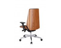 Kancelárska stolička s podrúčkami Munos Wood - čierna / svetlý orech / chróm