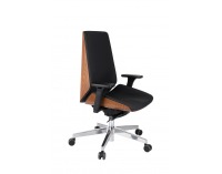 Kancelárska stolička s podrúčkami Munos Wood - čierna / svetlý orech / chróm