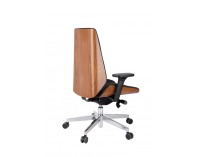 Kancelárska stolička s podrúčkami Munos Wood - čierna / svetlý orech / chróm