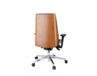 Kancelárska stolička s podrúčkami Munos Wood - čierna / svetlý orech / chróm