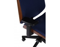 Kancelárska stolička s podrúčkami Munos Wood - tmavomodrá / svetlý orech / čierna