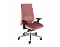 Kancelárska stolička s podrúčkami Munos Wood - tmavoružová / patyna svetlá / chróm