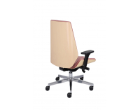 Kancelárska stolička s podrúčkami Munos Wood - tmavoružová / patyna svetlá / chróm