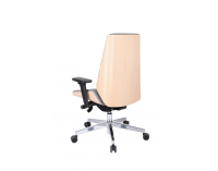 Kancelárska stolička s podrúčkami Munos Wood - tmavosivá / buk prírodný / chróm