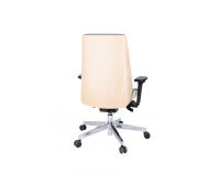 Kancelárska stolička s podrúčkami Munos Wood - tmavosivá / buk prírodný / chróm